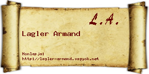 Lagler Armand névjegykártya